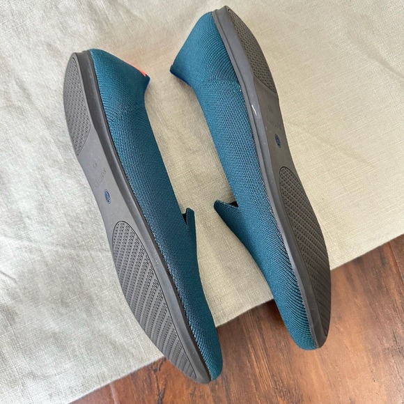 ROTHY'S Neon Stripe Loafers in Bottle Blue Round Toe RETIRED - Picture 7 of 13